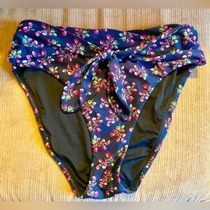 J.Crew berry tie high waisted bikini bottom